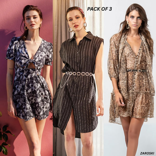 Set of 3 Trendy Western Dresses – Perfect for Work, Parties, and Casual Wear | PD -09
