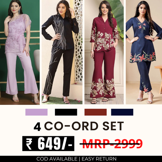 Stylish & Versatile 4 Co-ord Set Combo for Women | CO-41
