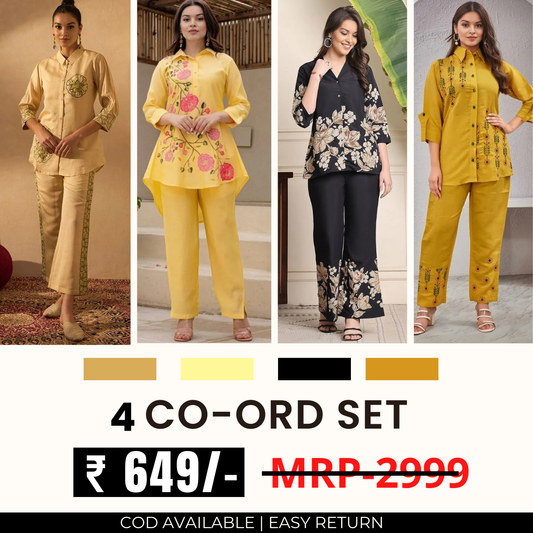 Stylish & Versatile 4 Co-ord Set Combo for Women | CO-44