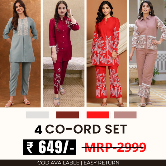 Stylish & Versatile 4 Co-ord Set Combo for Women | CO-45