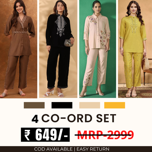 Stylish & Versatile 4 Co-ord Set Combo for Women | CO-46