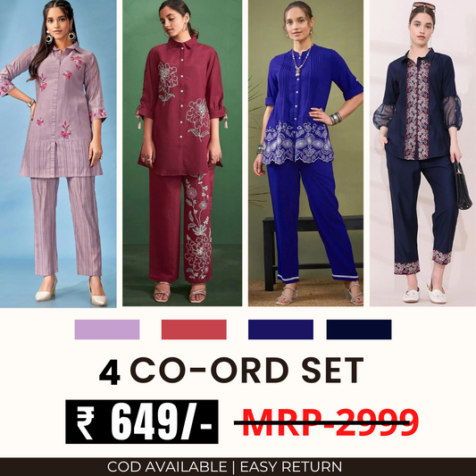 Stylish & Versatile 4 Co-ord Set Combo for Women | CO-47