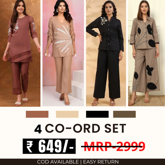 Stylish & Versatile 4 Co-ord Set Combo for Women | CO-48