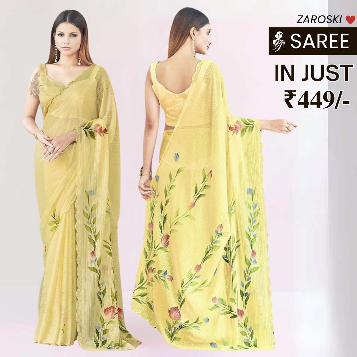 Pack Of 2 Sarees, One Unbeatable Combo in Premium Quality | C-01